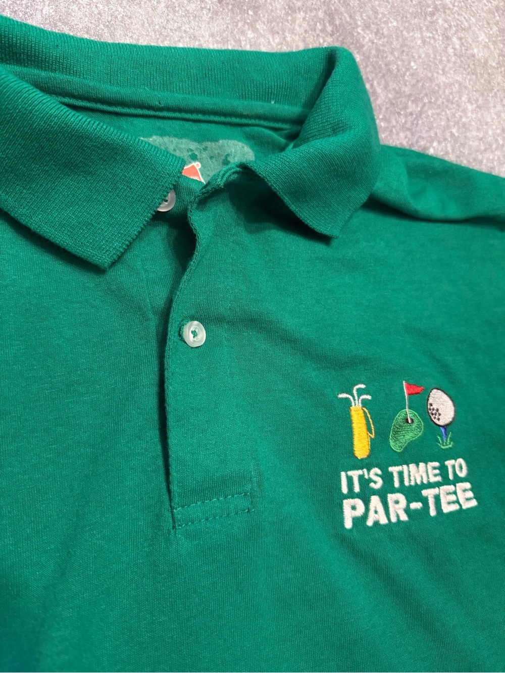 EUC Men’s Novelty Golf Polo “It’s Time to Par-Tee” 50/50 blend Size XL
